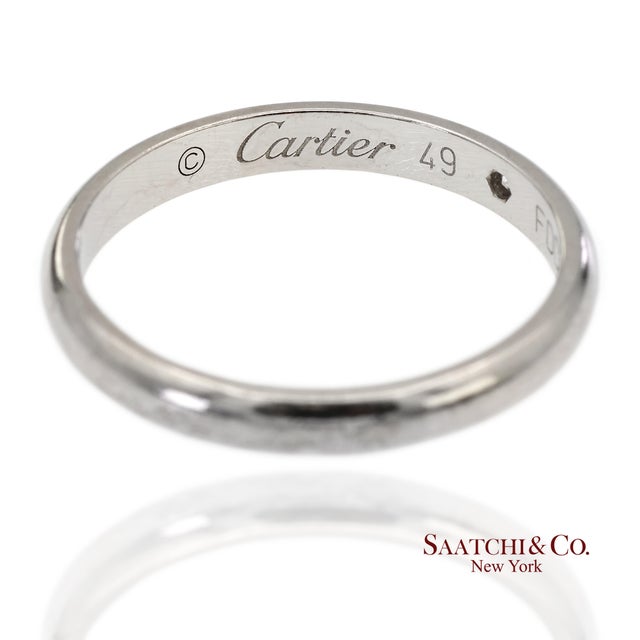 Cartier Platinum 950 Natural Diamond Wedding Band Ring Metal Type: 950 Platinum Total Item Weight: 2.8 Grams Ring Size: 5...