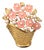Vintage 1980s Signed Napier Pink Rhinestone Flowers & Faux-Pearls in a Basket Brooch For Sale