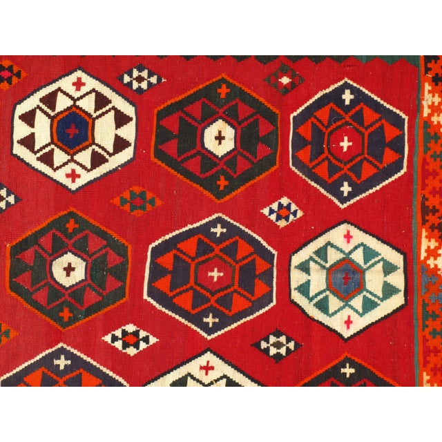 Pasargad N Y Persian Shiraz Ghashghaei Kilim Rug - 5'2" X 8'1" For Sale - Image 4 of 5