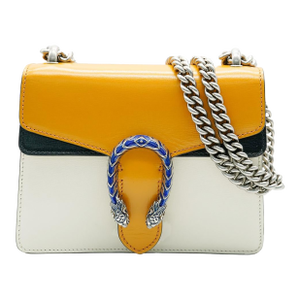 Yellow Beige Navy Tricolour Leather Mini Dionysus