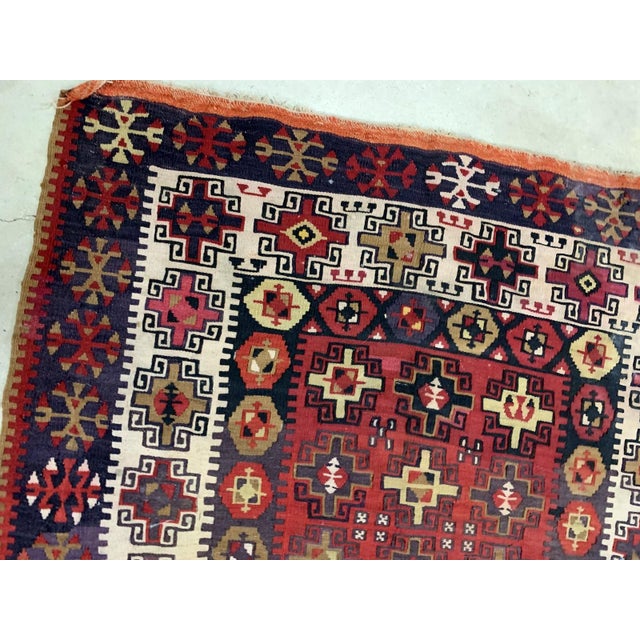 Turkish 1910s, Handmade Antique Turkish Anatolian Prayer Kilim 4.5' X 6.2' For Sale - Image 3 of 7