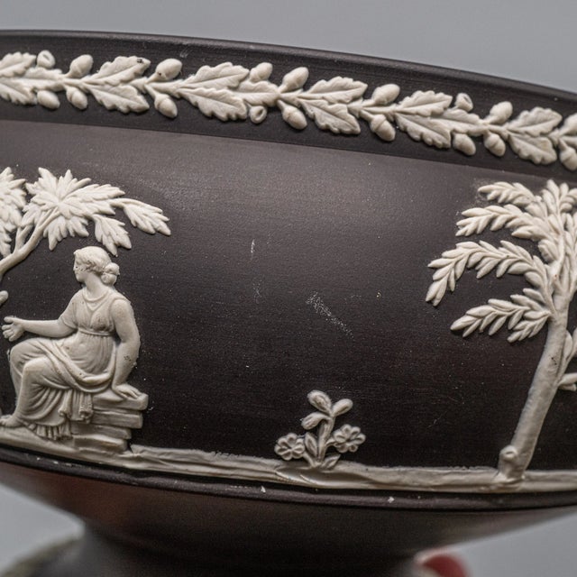 Vintage Wedgwood Jasperware Black & White Round Footed Imperial Bowl For Sale In Houston - Image 6 of 6