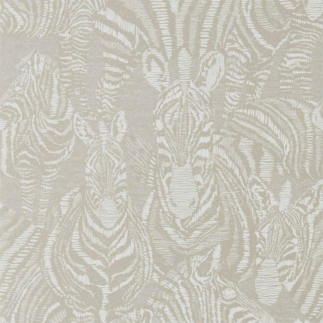 Harlequin Nirmala Wallpaper in Platinum/Chalk - a Sample For Sale