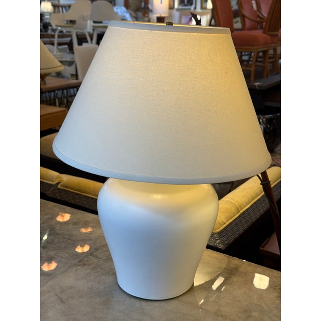 Raw Ceramic Jug Style Table Lamps, Pair For Sale - Image 10 of 12