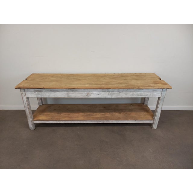 Vintage Weathered Worktable, 1950s For Sale - Image 4 of 18