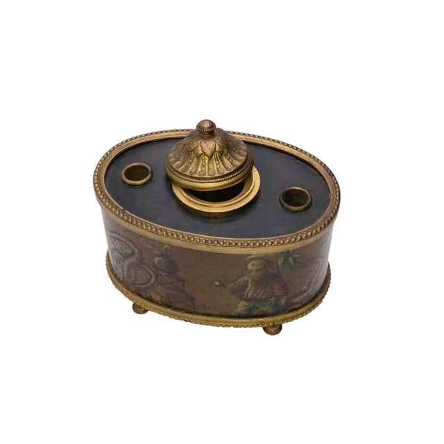 Mid 19th Century Antique French Chinoiserie Inkwell For Sale - Image 5 of 10