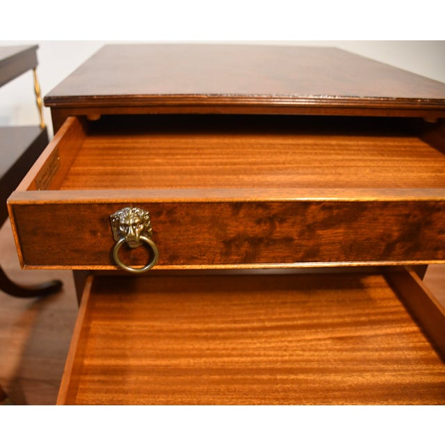 1930 Regency Neoclassical Style Mahogany TwoTier EndTables Schmieg & Kotzian For Sale - Image 13 of 18