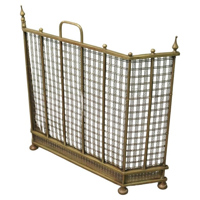 Brown Antique Brass Fire Guard Screen, 1880 For Sale - Image 8 of 8