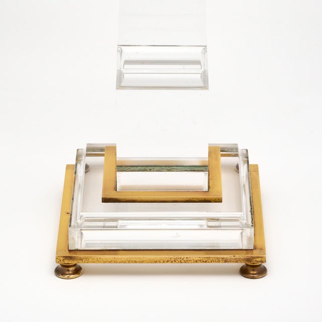 Mid-Century Modern French Vintage “Obelisk” Lucite Lamp For Sale - Image 3 of 9