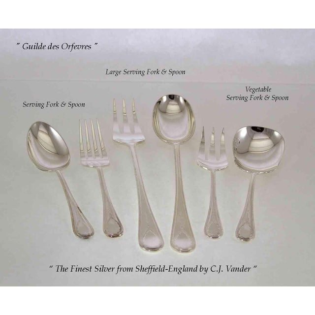 1990s Vintage Sheffield Finest Hester Bateman Pattern Flatware Set for 12- 76 Pieces For Sale - Image 5 of 12