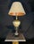 Ornate Gold Glass Table Lamp With Antique Bronze-Tone Base, 37” For Sale In Miami - Image 6 of 12