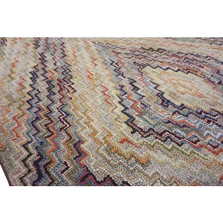 Textile Sublime Brown Color With Great Symmetrical Desing Antique American Hooked Rug For Sale - Image 7 of 11