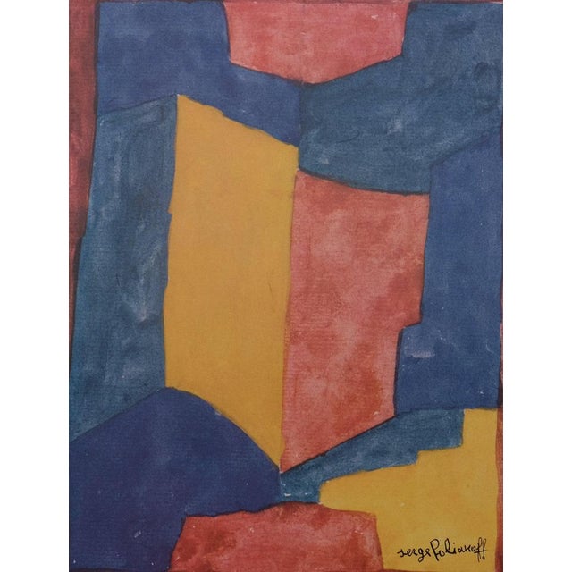 Serge Poliakoff (1906-1969) Blue, Red, and Yellow Composition Color photolithograph Signed on the plate On fine paper, 24...