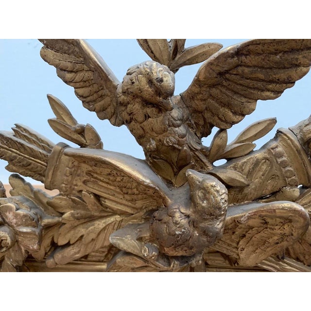 Napoleon III Mirror with Wooden and Gilded Stucco Frame, 19th Century For Sale - Image 4 of 14