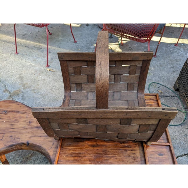 Early 20th Century Antique Split Oak Fireside Basket Chairish