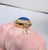 Vintage 1968 Signed Napier Goldtone Cabochon Faux-Lapis "Poison" Adjustable Ring For Sale - Image 9 of 13