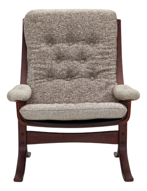 Norwegian Bentwood Armchair with Wool Fabric, 1970s