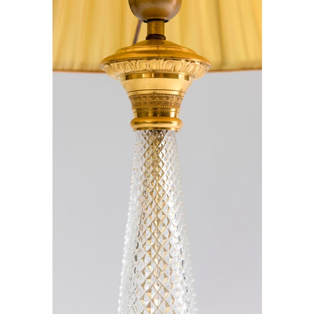 1940s Large Empire Style Cut Crystal and Gilt Bronze Table Lamp, 1940s For Sale - Image 5 of 7