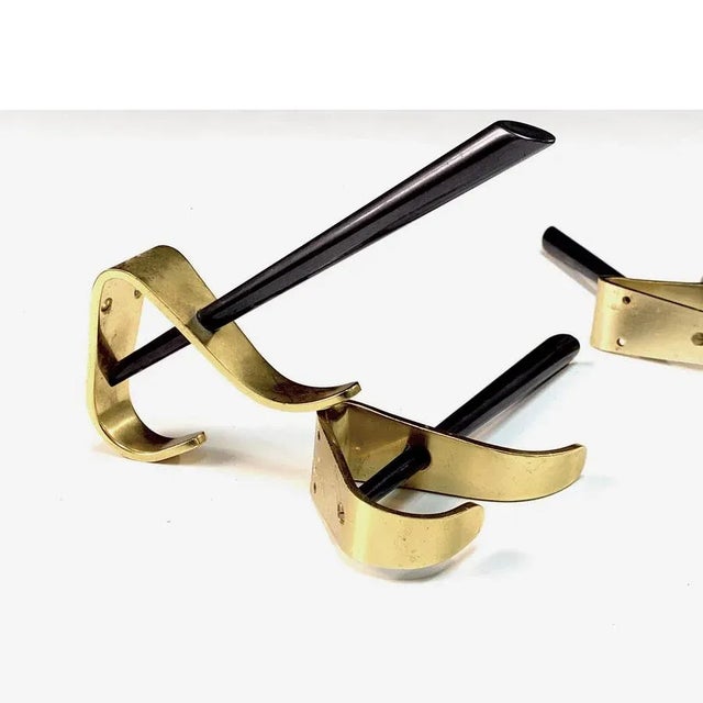 Mid-Century Italian Modern Brass & Lacquered Aluminum Coat Hooks, 1970s, Set of 4 For Sale - Image 18 of 18