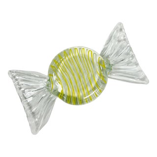 Oversized Vintage Murano Style Glass Wrap Candy For Sale