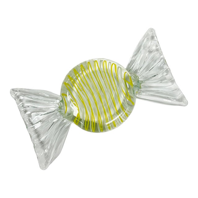 Oversized Vintage Murano Style Glass Wrap Candy For Sale