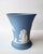 Vintage 1975 Wedgwood Blue Jasperware Small Flared Bud Vase - "Venus & Cupid" For Sale - Image 10 of 13