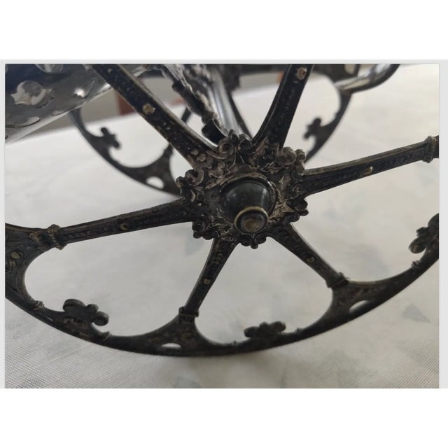 Art Nouveau Late 19th Century Bottle Holder Trolley in Silver Metal, Germany Wmf For Sale - Image 3 of 12