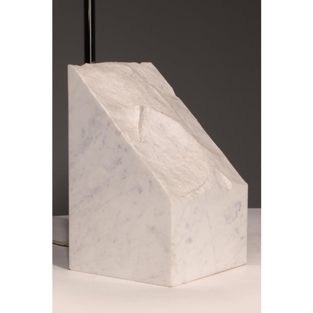 Ivory Marble and Steel Table Lamp from Bergboms Scanlicht, 1970s For Sale - Image 8 of 14
