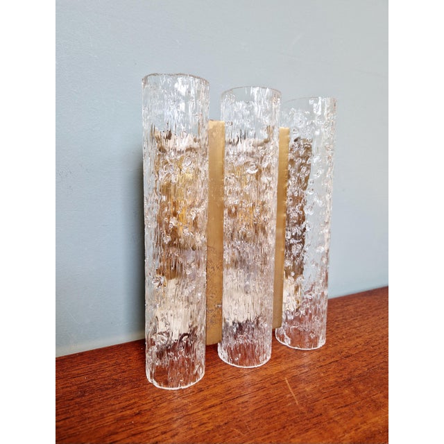 Tubular Wall Sconce in Brass and Frosted Glass from Doria Leuchten, 1960s For Sale - Image 4 of 17