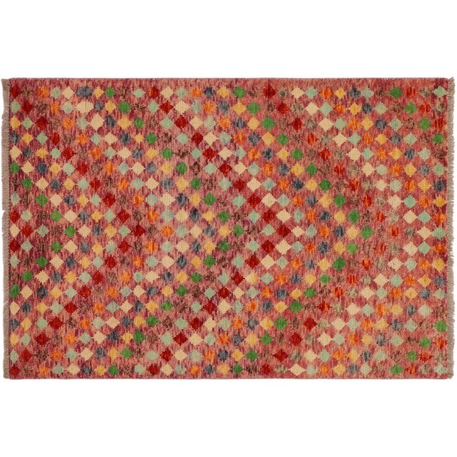 Contemporary Balochi Purple/Rust Wool Rug - 3'3''x4'10'' For Sale - Image 10 of 11
