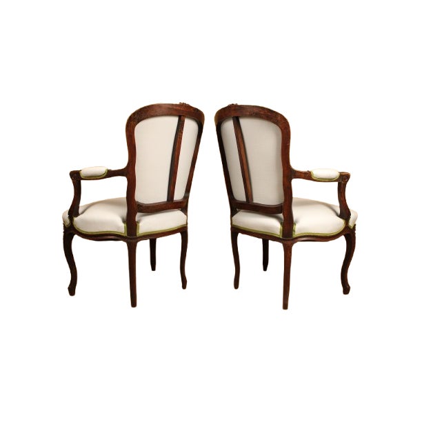 Wood Early 20th Century Pair of Louis XV Style Beech Fauteuils For Sale - Image 7 of 7