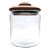 1970s Goodwood Glass Cookie Jar Canister With Teak Wood Lid For Sale