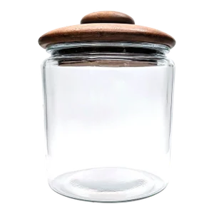 1970s Goodwood Glass Cookie Jar Canister With Teak Wood Lid