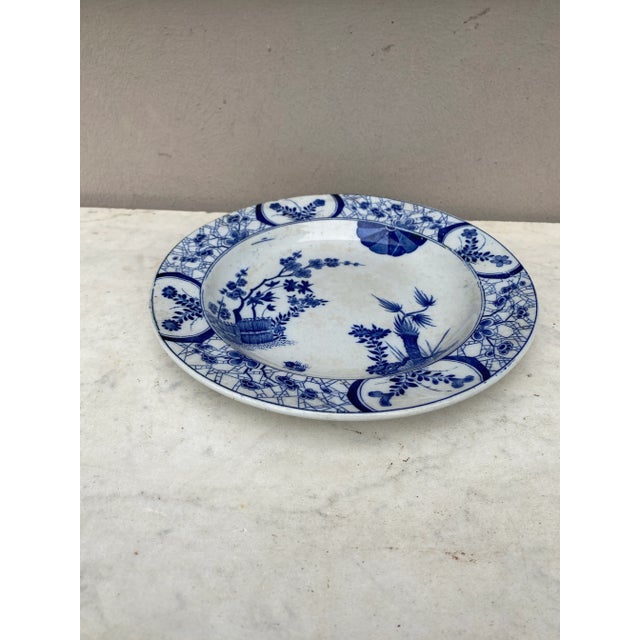 19th Century Blue & White Plate signed Japon Creil & Montereau.