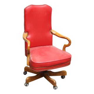 Mid 20th Century Fairfield Red Rolling Chair For Sale