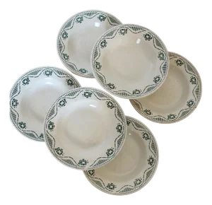 Earthenware Soup Plates from Galeries Ennegé Paris, 1930s, Set of 6