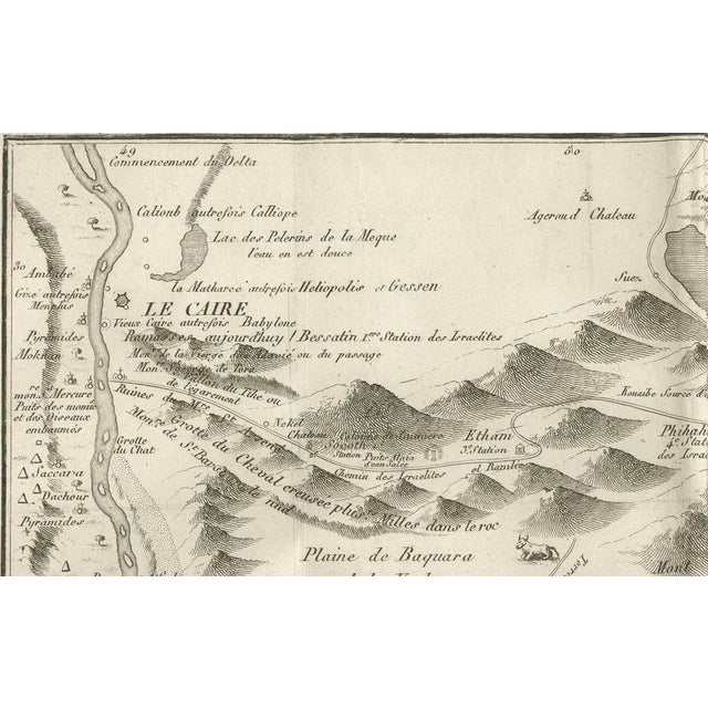 Antique Map of the Red Sea & Basse Thebaide with Monastery Plans, Egypt, 1777 For Sale - Image 3 of 10