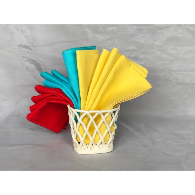 Made in Germany for the American importing company Ebeling and Reuss, this vintage decorative basket is woven from ceramic...