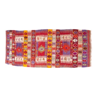 Mid 20th Century Handwoven Multi-Panel Tribal Area Kilim For Sale
