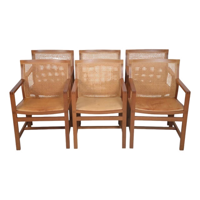 King Armchairs by Rud Thygsen, 1980s, Set of 6 For Sale