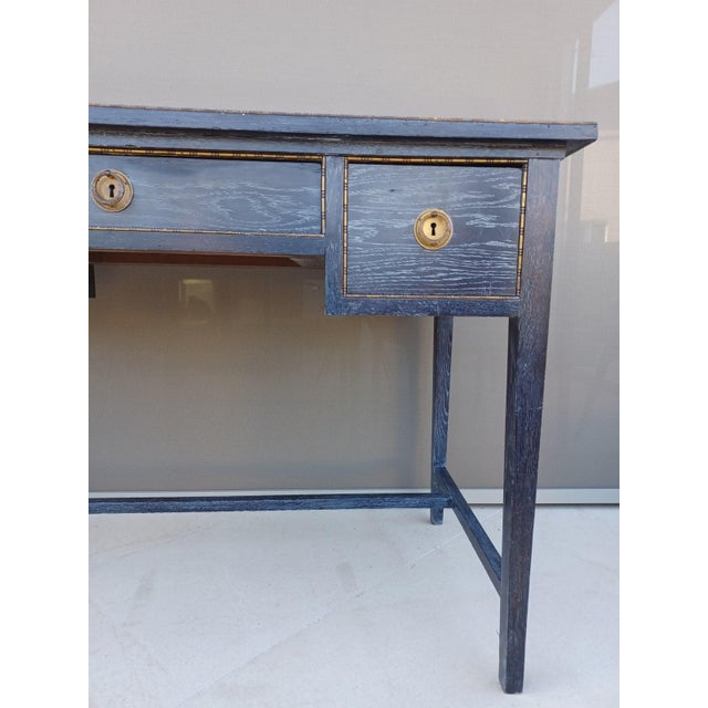 Black Vienna Secession Limed Oak Writing Desk and Chair, 1905, Set of 2 For Sale - Image 8 of 18