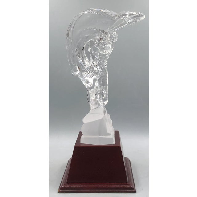 Mid-Century Modern Crystal Glass Golfer on Wooden Base from Sevres France For Sale - Image 3 of 18