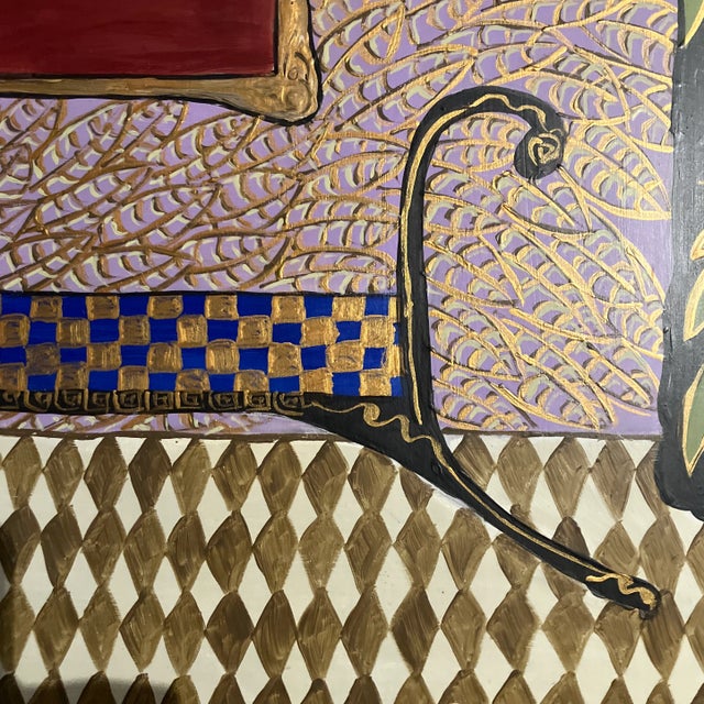 2020s Contemporary Original Folk Art Interior Painting by Judy Henn “She’s Always So Positive” For Sale - Image 5 of 6