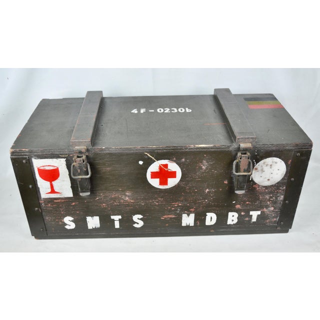 Belgian Military Wooden Box, 1960s For Sale - Image 10 of 13