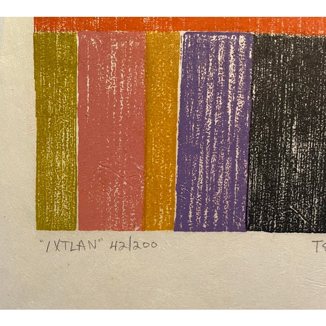 Modern 1988 Terry Parmelee Ixtlan Woodcut For Sale - Image 3 of 5