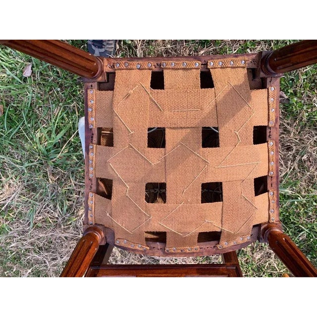 Brown 19th Century Louis XVI Style Walnut Lyre Splat Side Chairs- a Pair For Sale - Image 8 of 13