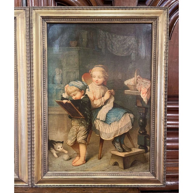 Pair of 19th Century French Signed Chromo Lithographs in Gilt Frames For Sale - Image 4 of 13