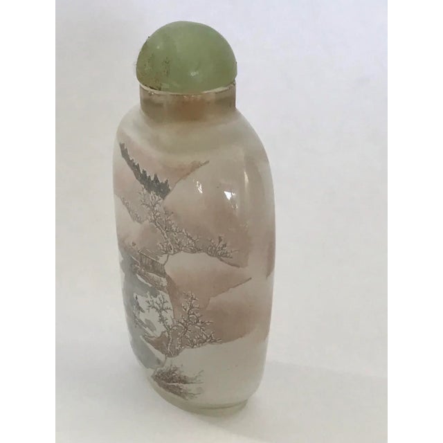 Vintage Inside Painted Snow Bottle of A Wintry Landscape For Sale In Chicago - Image 6 of 12