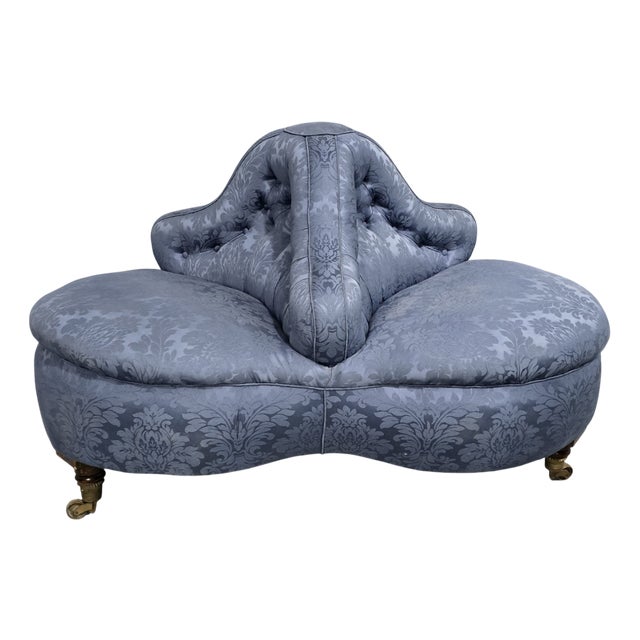 Victorian Walnut Conversation Seat, 1880s For Sale