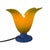 Glass Glass Tullip Table Lamp in Blue and Yellow from Vandeheg, Netherlands For Sale - Image 7 of 7